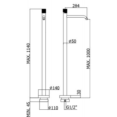 Paffoni Jo JO031CR bateria umywalkowa podłogowa chrom