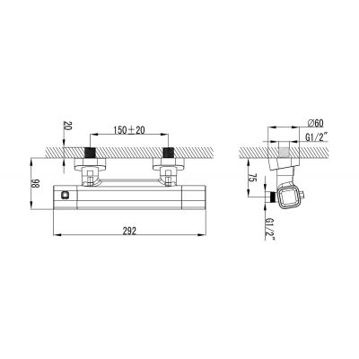 Ravak 10° X070102 bateria prysznicowa