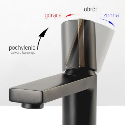 Rea Icon REAB5681 bateria umywalkowa stojąca czarny
