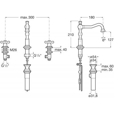 Roca Carmen A5A444BC00 bateria umywalkowa stojąca