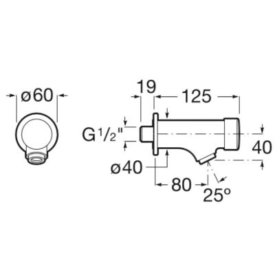 Roca Fluent A5A7A24C00 zawór umywalkowy ścienna chrom
