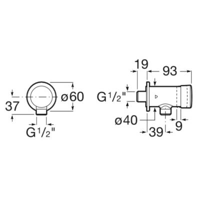 Roca Fluent A5A9B24C00 zawór ścienny