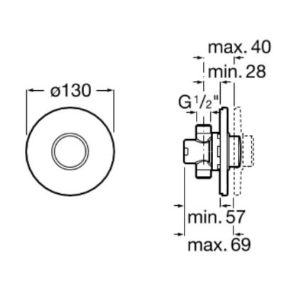 Zawór podtynkowy czasowy A5A9C24C00 Roca Fluent