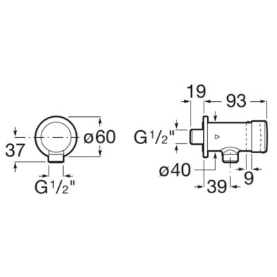 Roca Fluent A5A9D24C00 zawór ścienny
