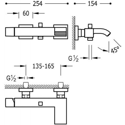 Tres Cuadro Exclusive 5071700203 bateria wannowo-prysznicowa