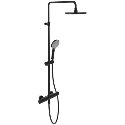 Zestaw prysznicowy ścienny termostatyczny z deszczownicą czarny TVS109002000K5 Villeroy & Boch Universal Showers