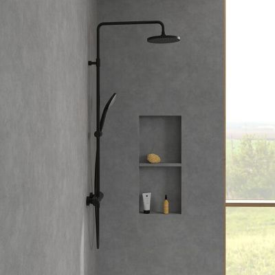 Zestaw prysznicowy ścienny termostatyczny z deszczownicą czarny TVS109002000K5 Villeroy & Boch Universal Showers