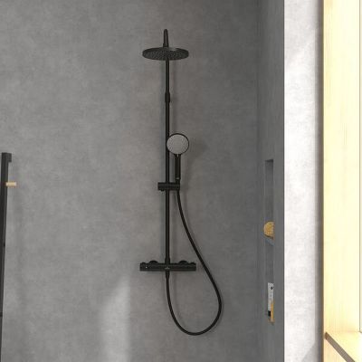Zestaw prysznicowy ścienny termostatyczny z deszczownicą czarny TVS109002000K5 Villeroy & Boch Universal Showers