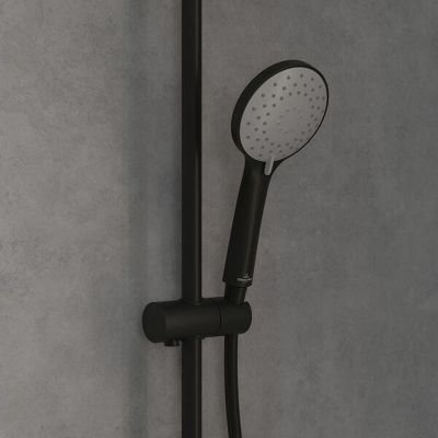 Zestaw prysznicowy ścienny termostatyczny z deszczownicą czarny TVS109002000K5 Villeroy & Boch Universal Showers