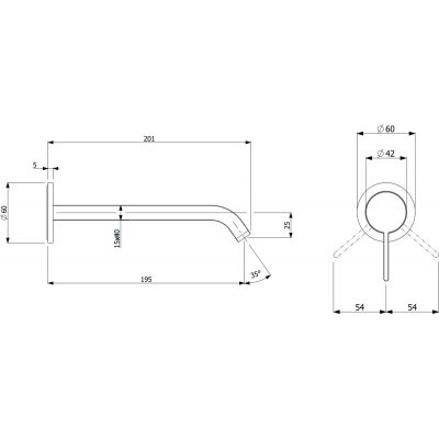 Bateria umywalkowa podtynkowa czarna TVZ106003000K5 Villeroy & Boch Dawn