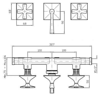 Bateria wannowo-prysznicowa podtynkowa ZB1695 Zucchetti Bellagio