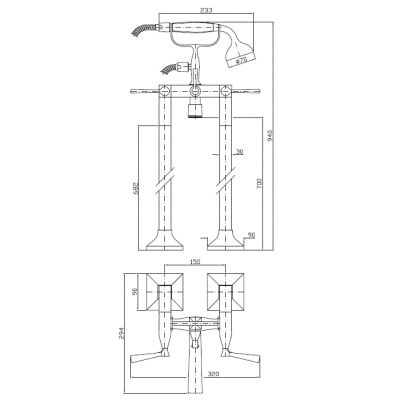 Bateria wannowo-prysznicowa ZB2247 Zucchetti Bellagio