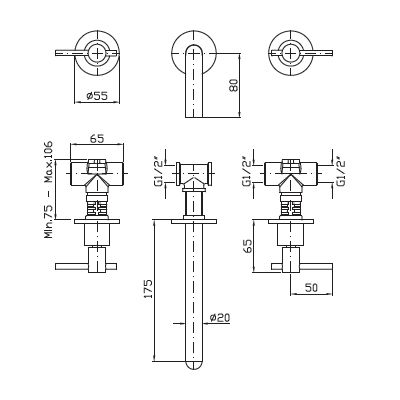 Bateria umywalkowa podtynkowa ZHL760XP21 Zucchetti Helm