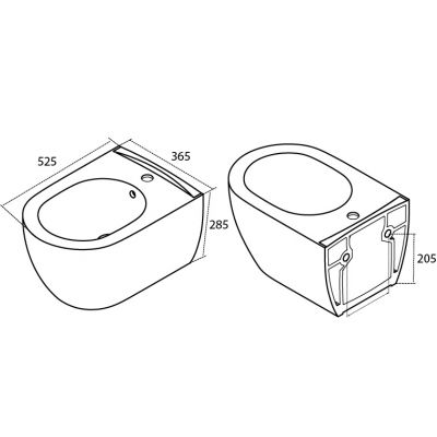 Bidet wiszący 015700 CeraStyle City