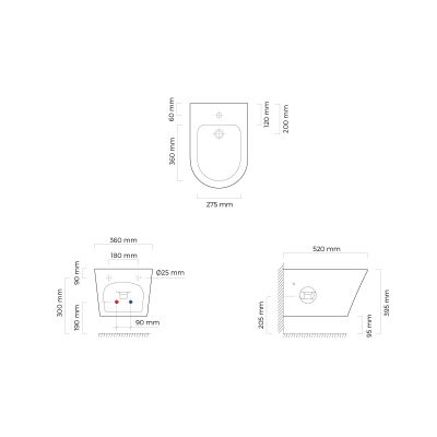 Bidet wiszący biały 46501000 Oltens Jog