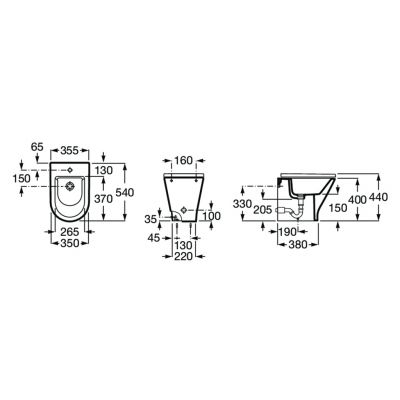Bidet stojący biały A3570N7000 Roca Gap Round