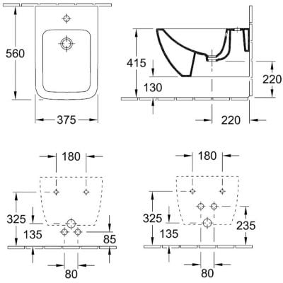 Bidet wiszący 44110001 Villeroy & Boch Venticello