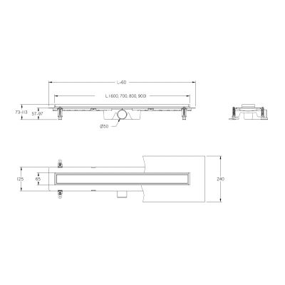 Odpływ prysznicowy 60 cm OL60VB Besco Virgo Basic