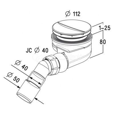 Syfon do brodzika TB90P Radaway Turboflow