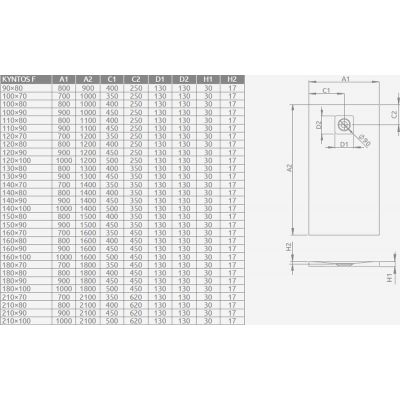Brodzik prostokątny 140x70 cm czarny HKF1407054 Radaway Kyntos F