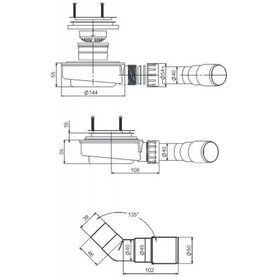 Syfon do brodzika HS1 Radaway