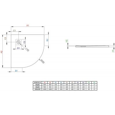 Brodzik półokrągły HKA10010004 Radaway Kyntos A