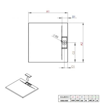Brodzik kwadratowy M3GRC1010 Radaway Giaros