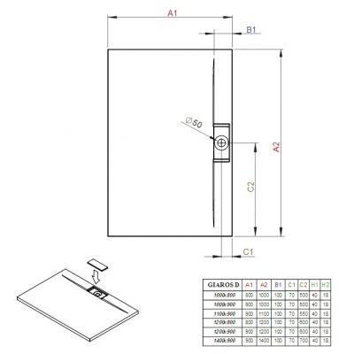Brodzik prostokątny 110x90 cm biały MKGD119003 Radaway Giaros