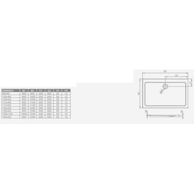 Brodzik prostokątny 100x90 cm beżowy SDRD10900184S Radaway Doros D
