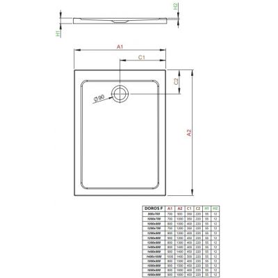 Brodzik prostokątny SDRF108001 Radaway Doros