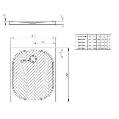 Brodzik prostokątny M3ZNF128006 Radaway Zantos F