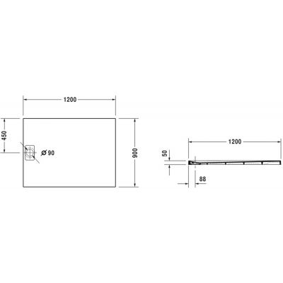Brodzik prostokątny 720149380000000 Duravit Stonetto