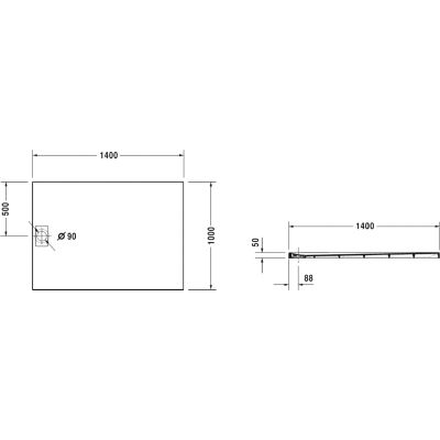Brodzik prostokątny 720170380000000 Duravit Stonetto