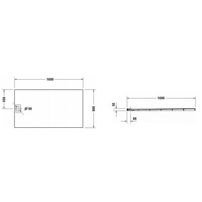 Brodzik prostokątny 720218680000000 Duravit Stonetto