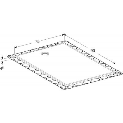 Panel do natrysków bezbrodzikowych 90x75 cm biały 154292111 Geberit Setaplano