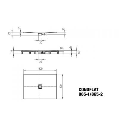 Brodzik prostokątny 180x80 cm 468248040001 Kaldewei Conoflat