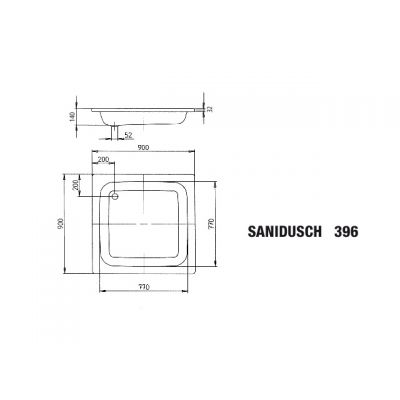 Brodzik kwadratowy 90x90 cm biały 331100010001 Kaldewei Sanidusch