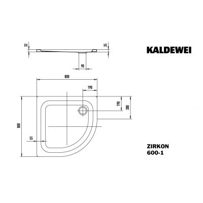 Brodzik półokrągły 80x80 cm biały 456500010001 Kaldewei Zirkon