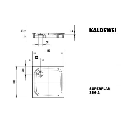 Brodzik kwadratowy 80x80 cm biały 447548040001 Kaldewei Superplan