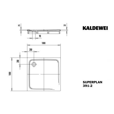 Brodzik kwadratowy 100x100 cm biały 447048040001 Kaldewei Superplan