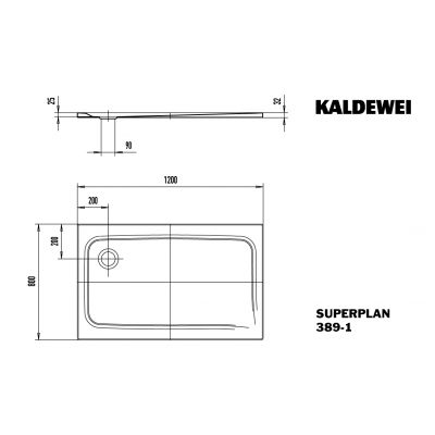 Brodzik prostokątny 120x80 cm biały 447300010001 Kaldewei Superplan