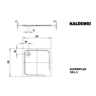 Brodzik kwadratowy 100x100 cm biały 447000010001 Kaldewei Superplan