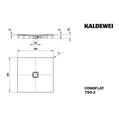 Brodzik kwadratowy 120x120 cm biały 466048040001 Kaldewei Conoflat