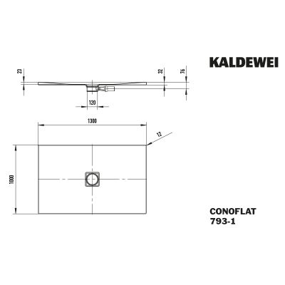 Brodzik prostokątny 130x100 cm biały 466300010001 Kaldewei Conoflat