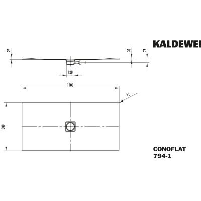 Brodzik prostokątny 140x80 cm 466430023001 Kaldewei Conoflat