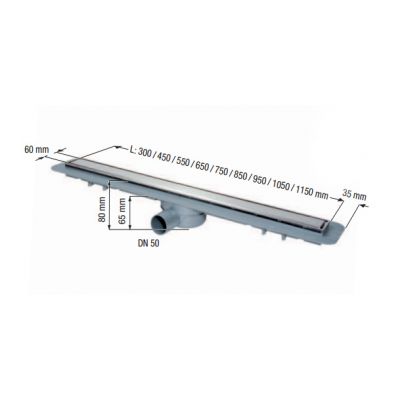 Odpływ prysznicowy 65 cm 4560062M Kessel Linearis Compact