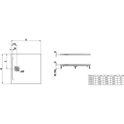 Brodzik kwadratowy 120x120 cm szary H2119580770001 Laufen Pro