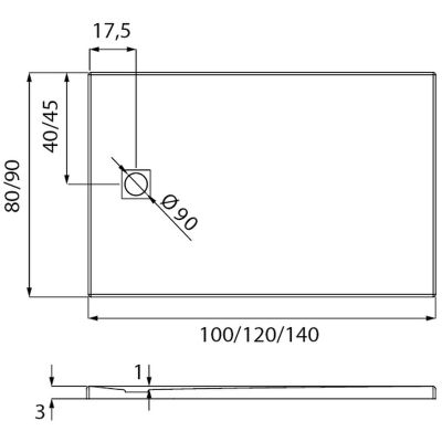Brodzik prostokątny B0407 New Trendy Mori