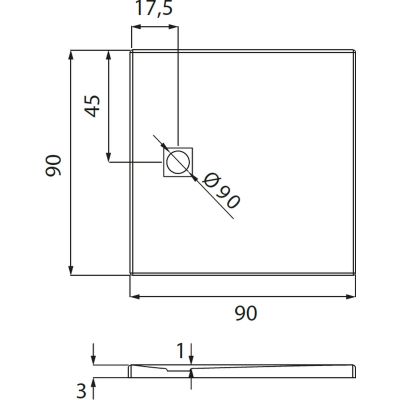 Brodzik kwadratowy B0433 New Trendy Mori