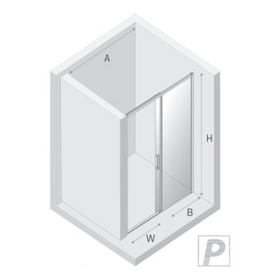 Drzwi prysznicowe 160 cm rozsuwane szczotkowany/szkło przezroczyste D0898A New Trendy Prime Gunmetal Brushed